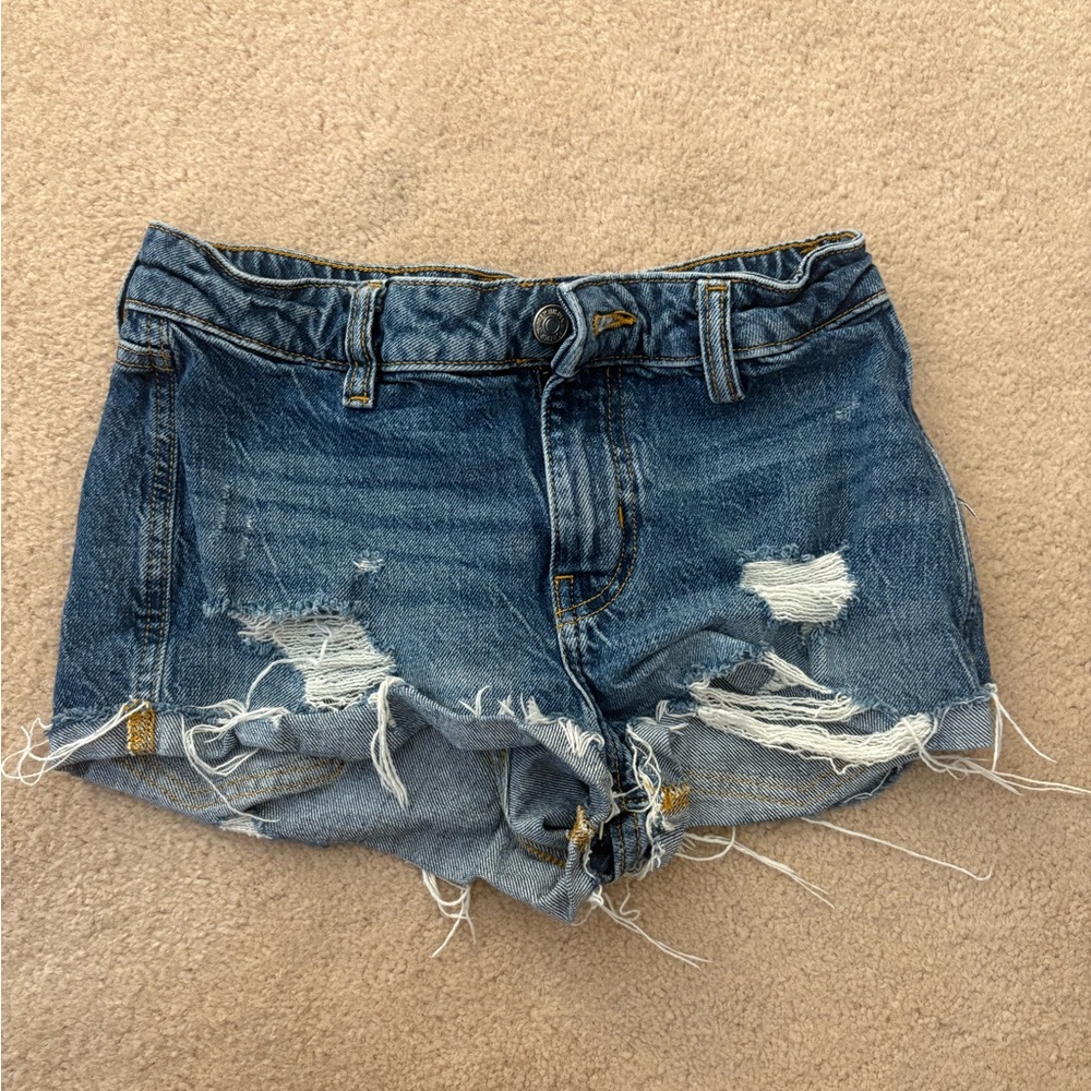 Forever 21 Blue Distressed Jean Shorts